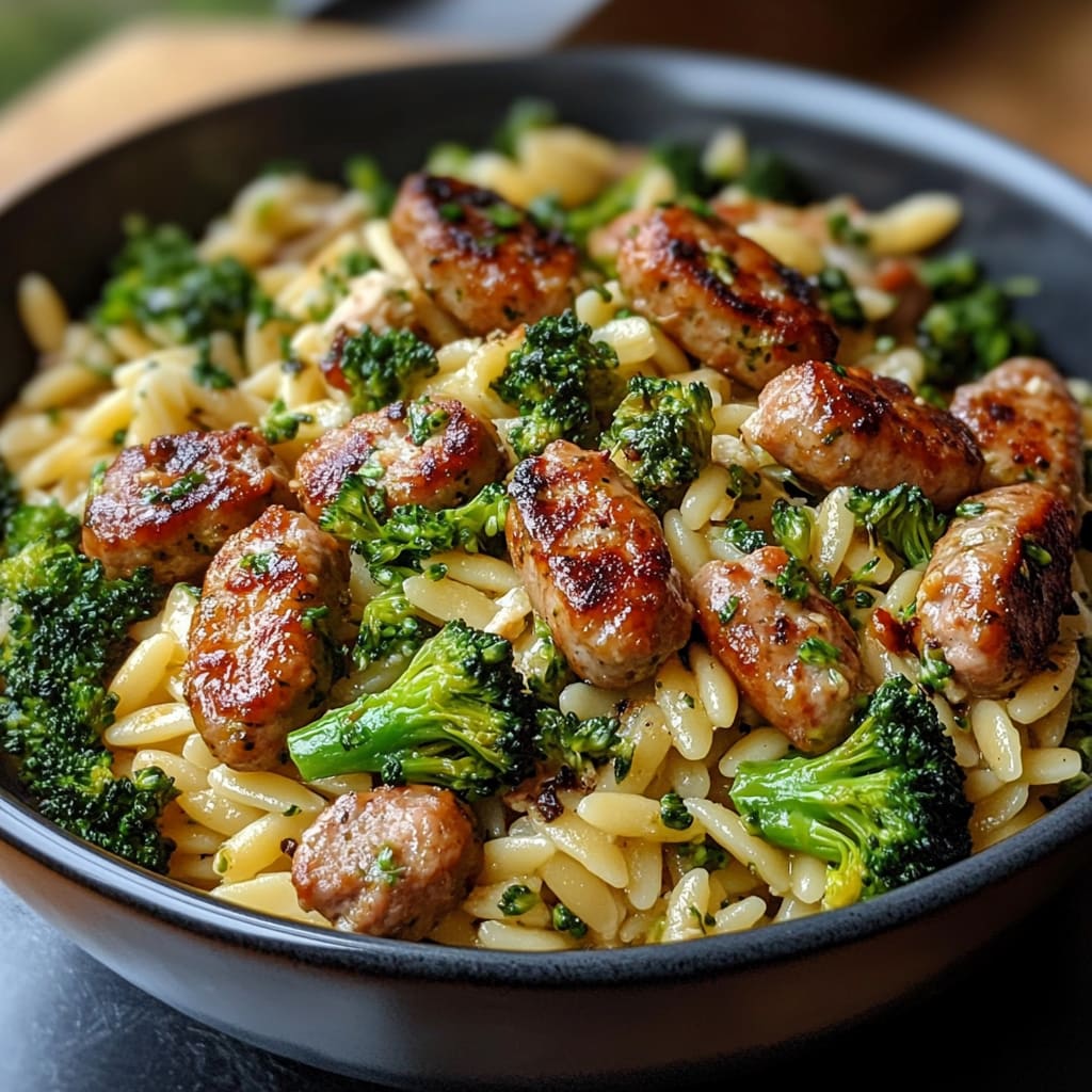 Chicken Sausage and Broccoli Orzo