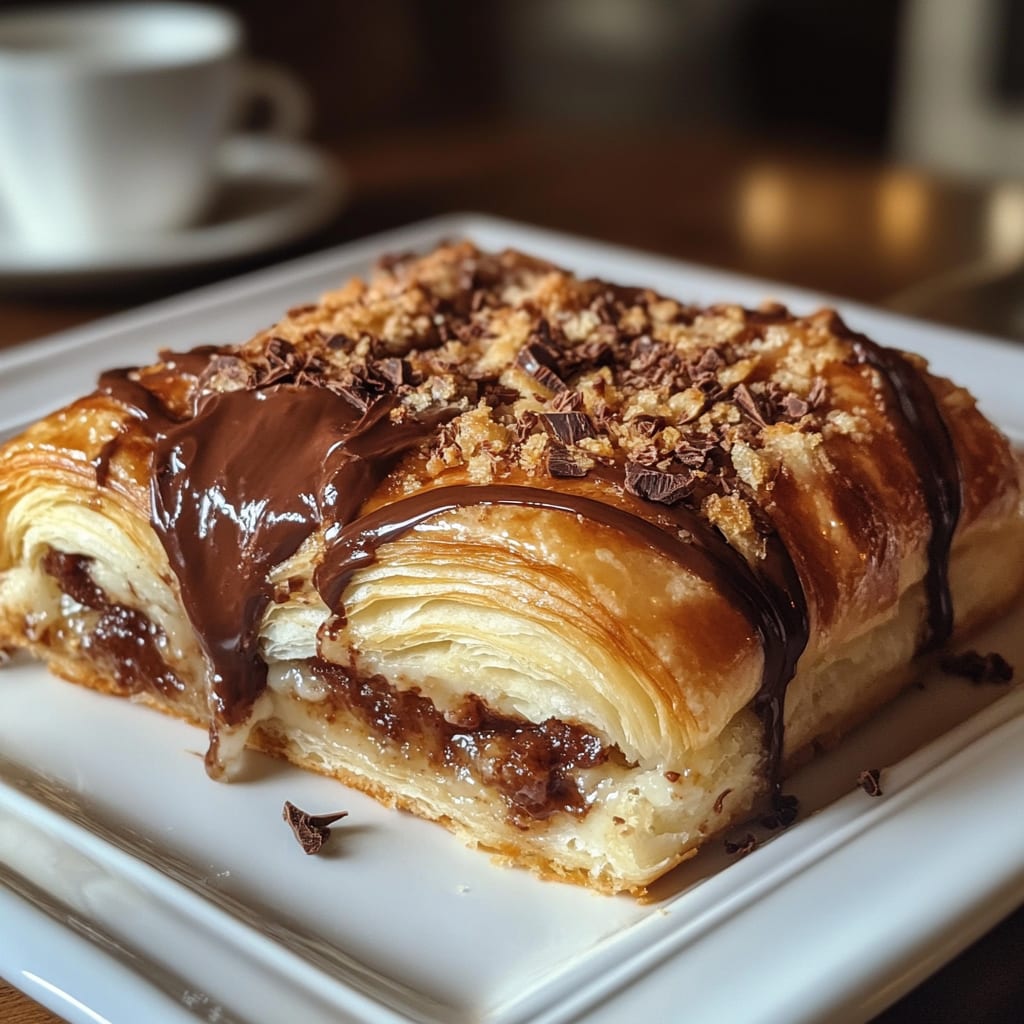 Chocolate Croissant Breakfast Bake with Flaky Layers