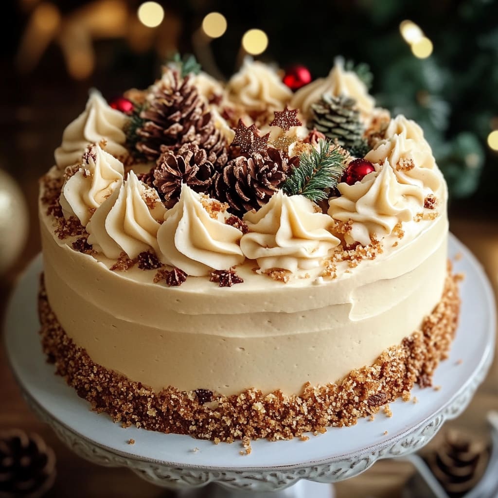 Christmas Spice Cake with Eggnog Buttercream