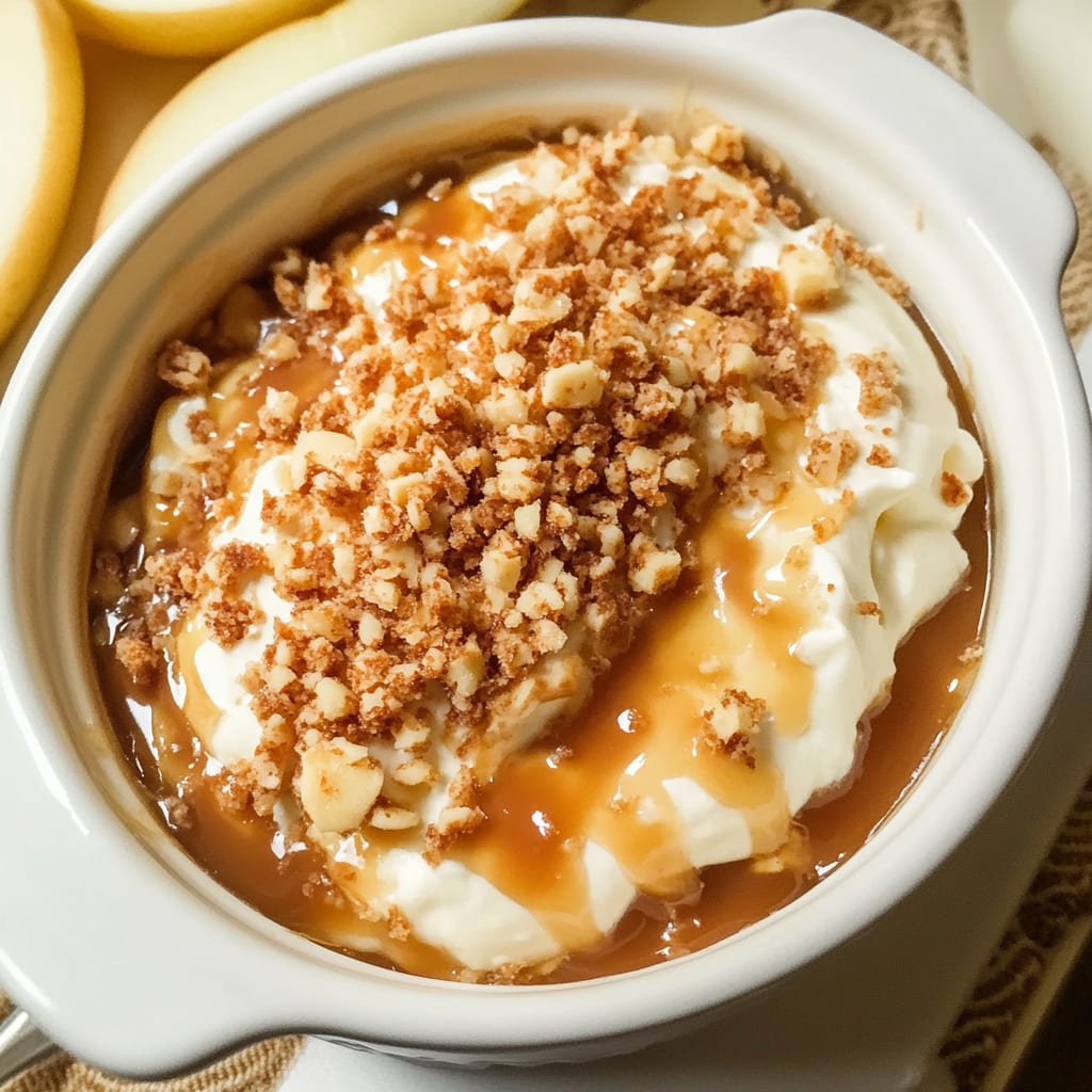 Cream Cheese Caramel Apple Dip with Toffee Bits