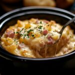 Creamy Crockpot Ham and Cheesy Potato Casserole