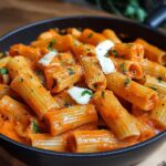 Creamy Rigatoni with Tomato Sauce