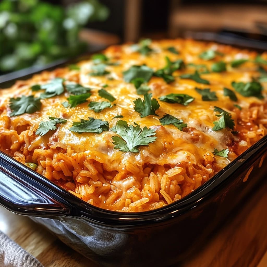 Easy Chicken Enchilada Rice Casserole