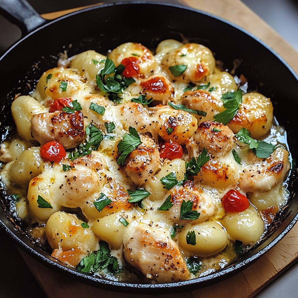 Garlic Chicken Gnocchi Skillet