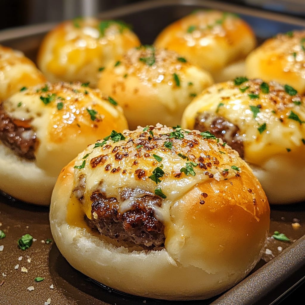 Garlic Parmesan Cheeseburger Bombs Recipe