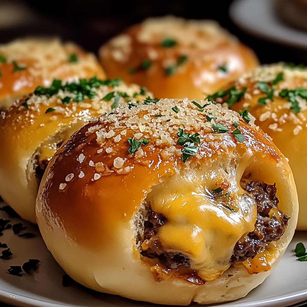 Garlic Parmesan Cheeseburger Bombs Recipe