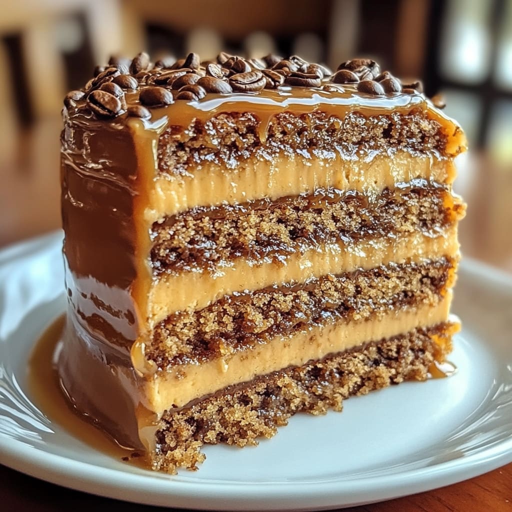 Gooey Coffee Caramel Cake