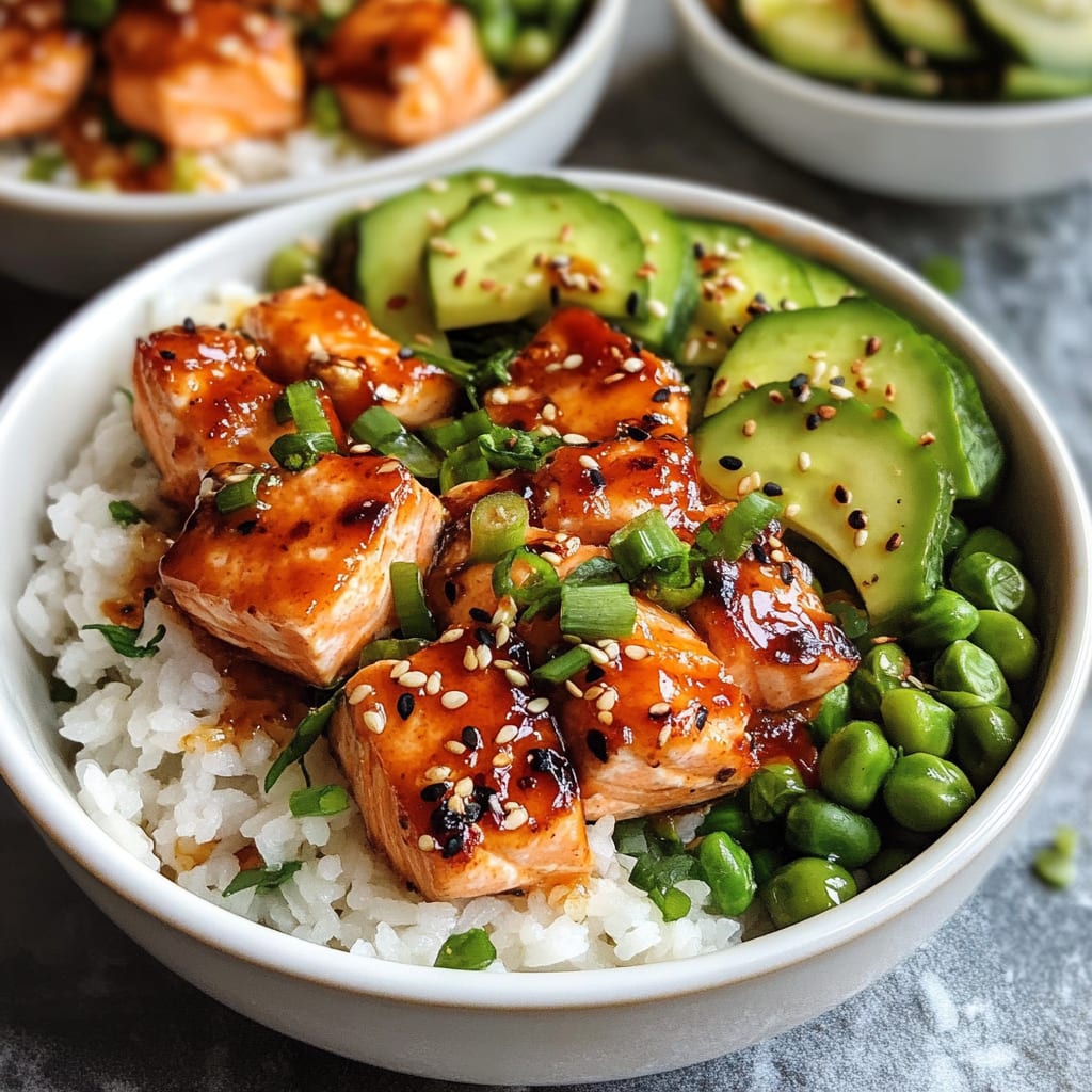 Honey Sriracha Salmon Bowls