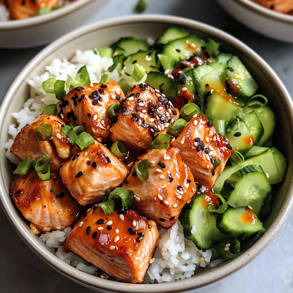 Honey Sriracha Salmon Bowls