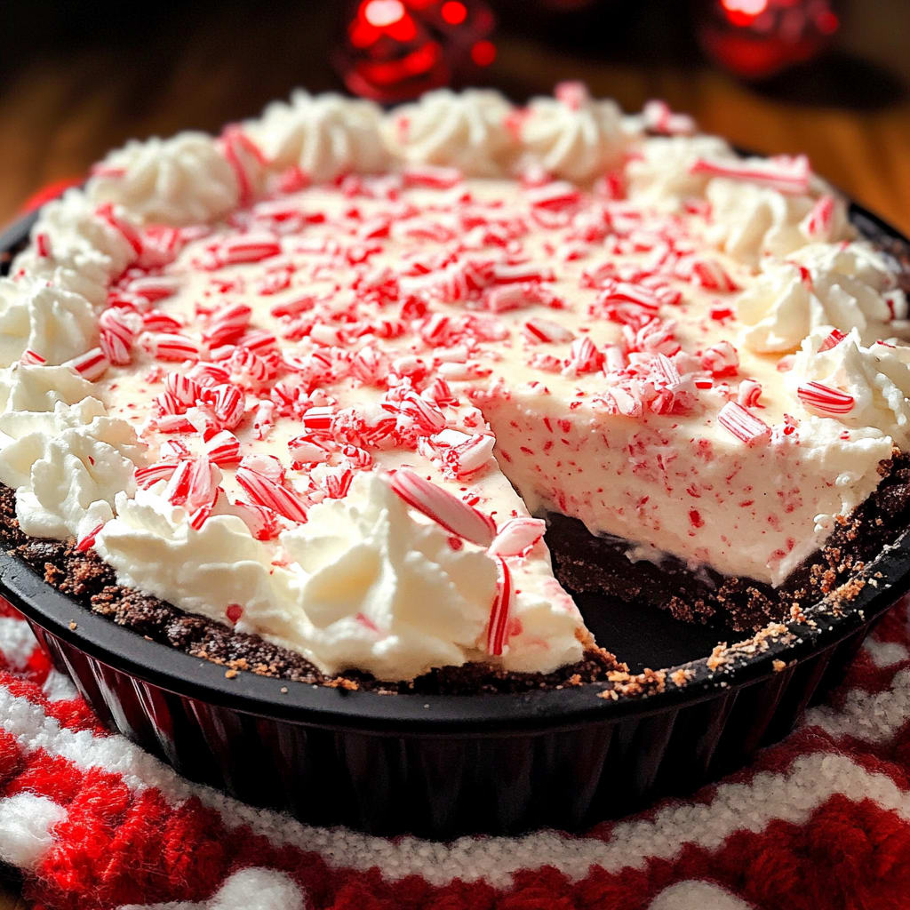 No Bake Christmas Peppermint Pie