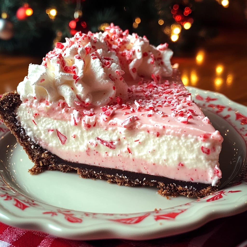 No Bake Christmas Peppermint Pie