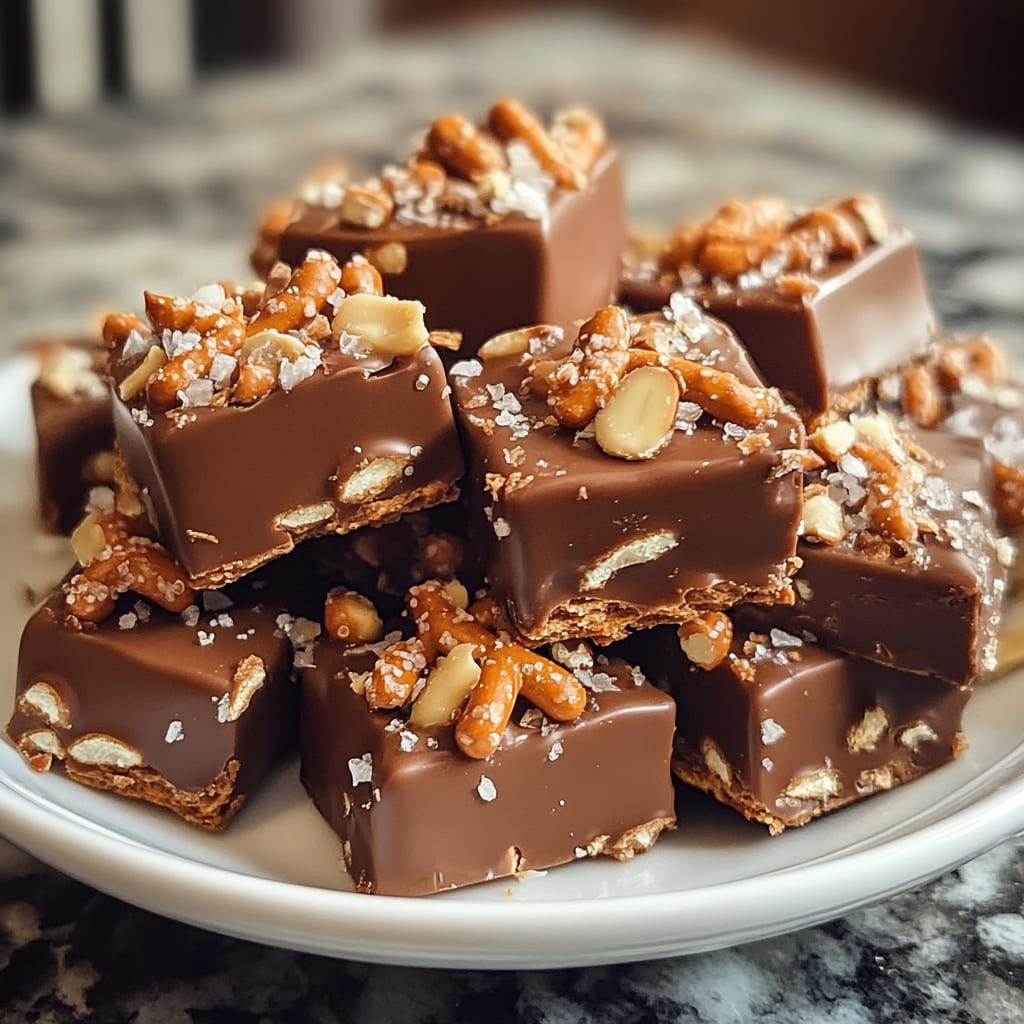 No Bake Peanut Butter Pretzel Clusters