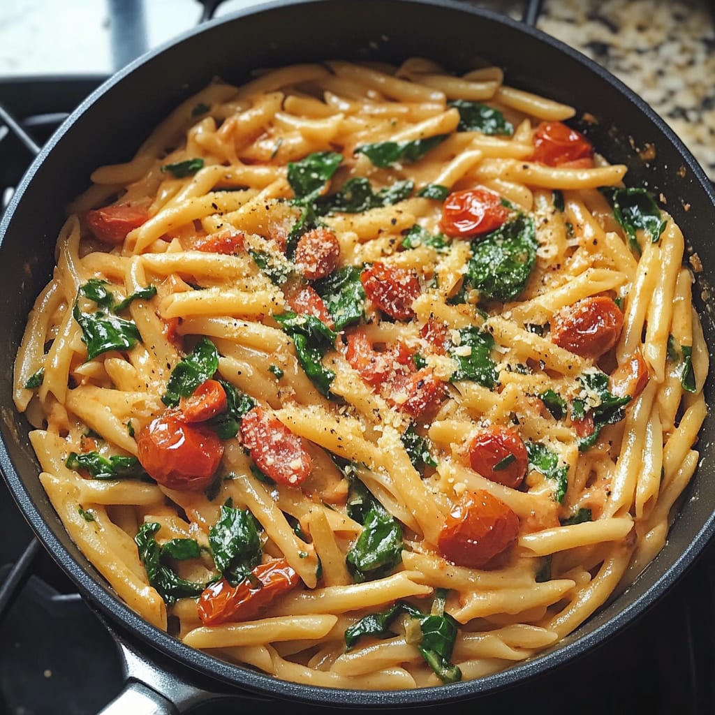 One-Pot Spinach Tomato Pasta