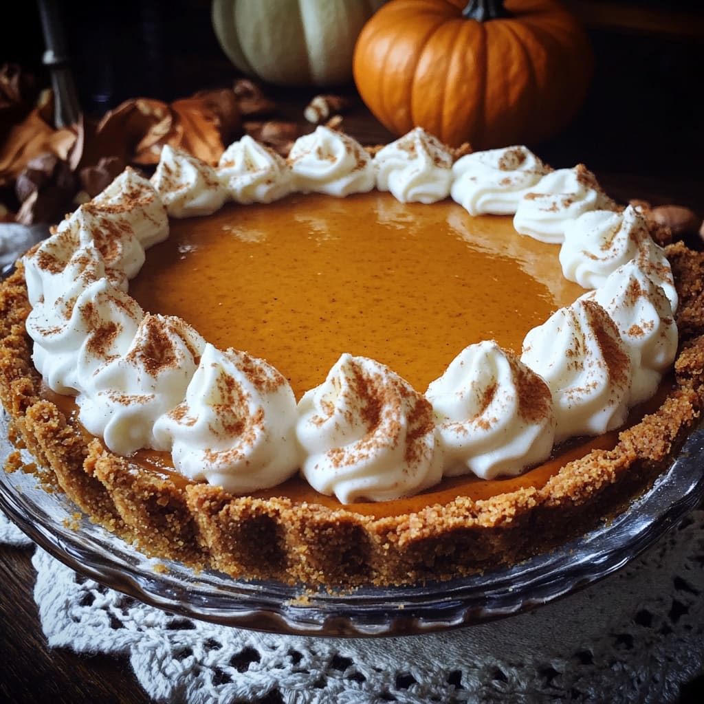Pumpkin Cheese Pie with Gingersnap Crust