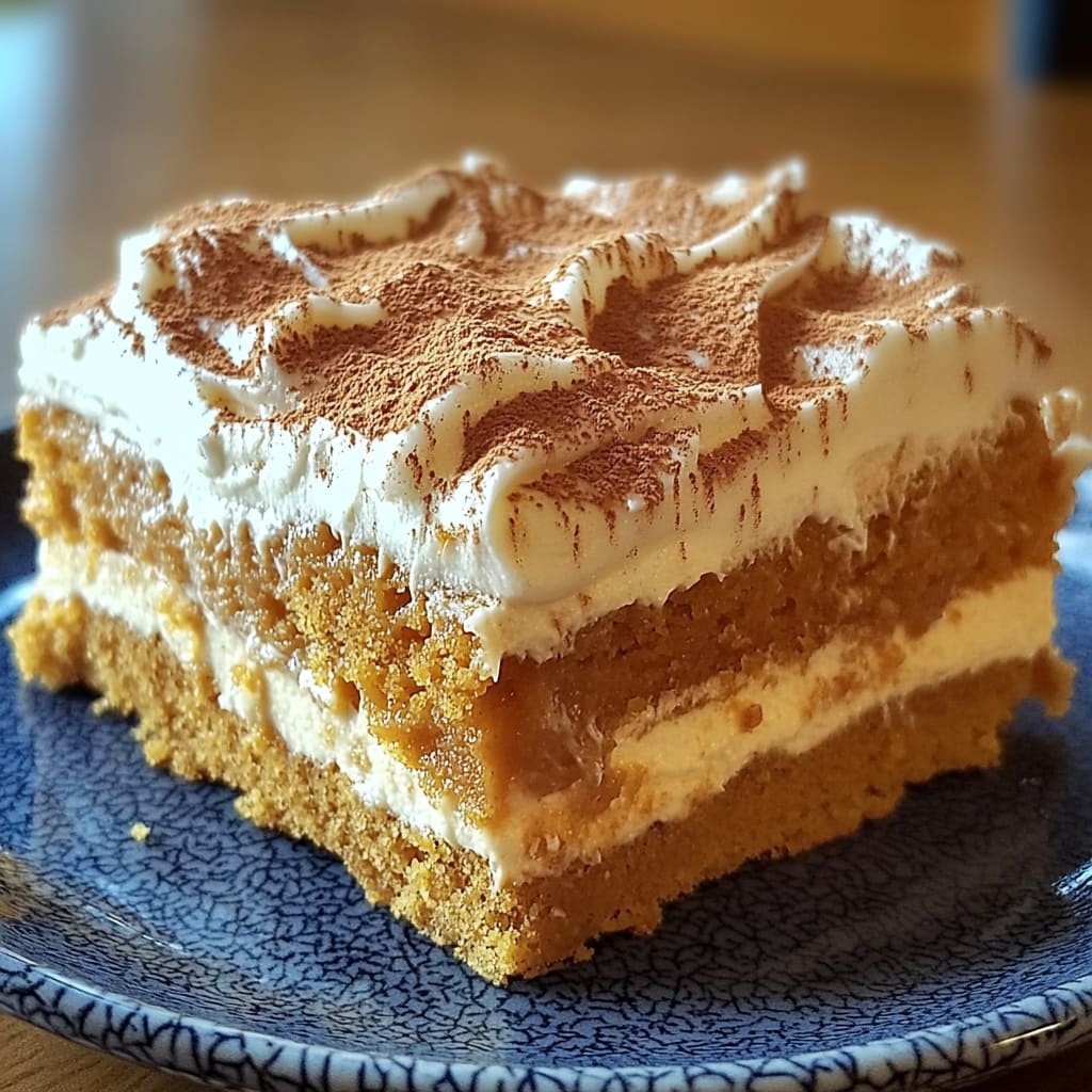 Pumpkin Spice Gooey Cake with Cream Cheese Frosting