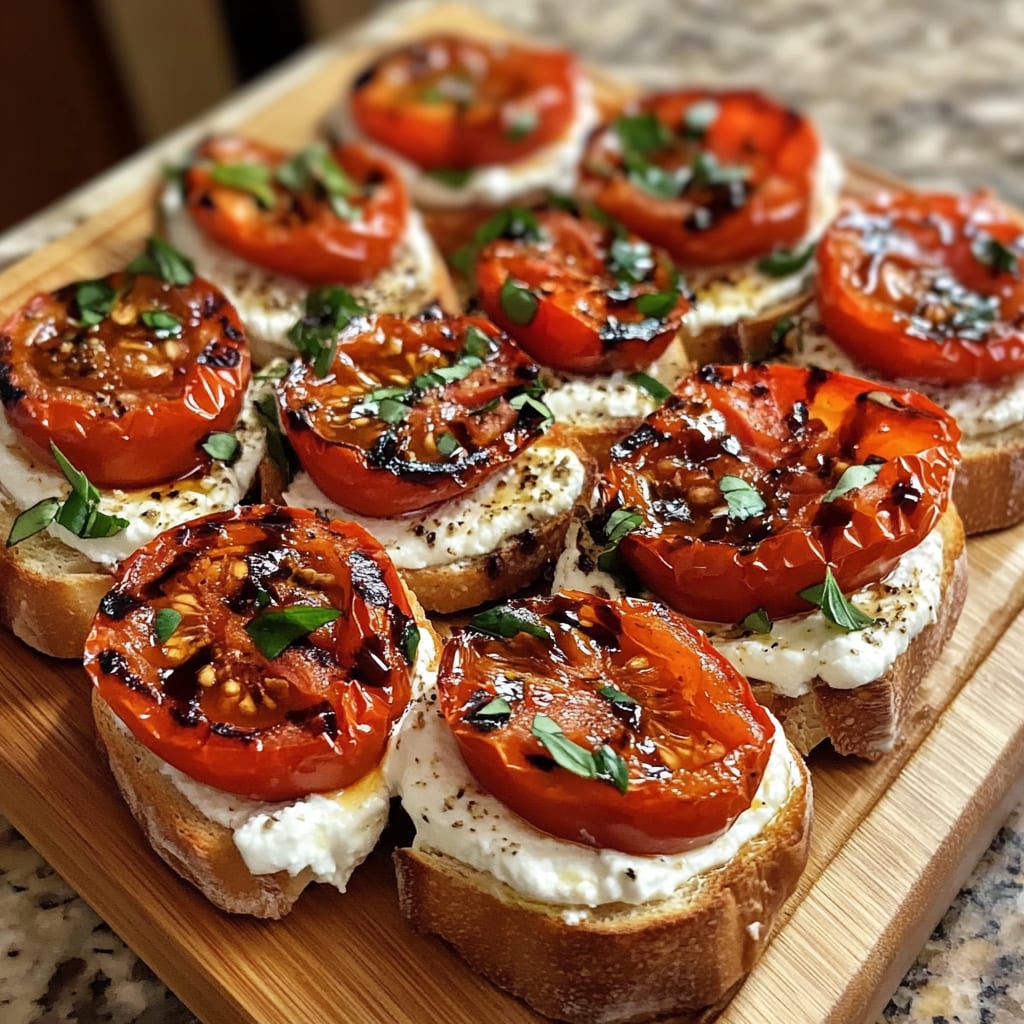 Ricotta Bruschetta with Roasted Tomatoes