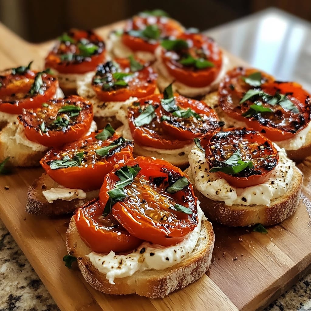 Ricotta Bruschetta with Roasted Tomatoes