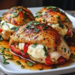 Roasted Red Pepper & Mozzarella Stuffed Chicken