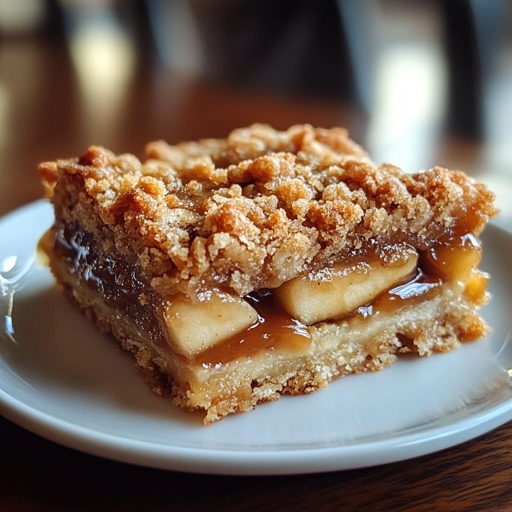Salted Caramel Apple Crumble Bars Fall Treat