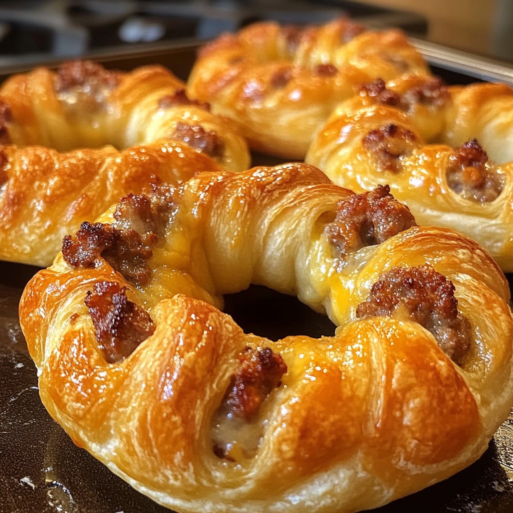 Sausage and Cheese Crescent Rings