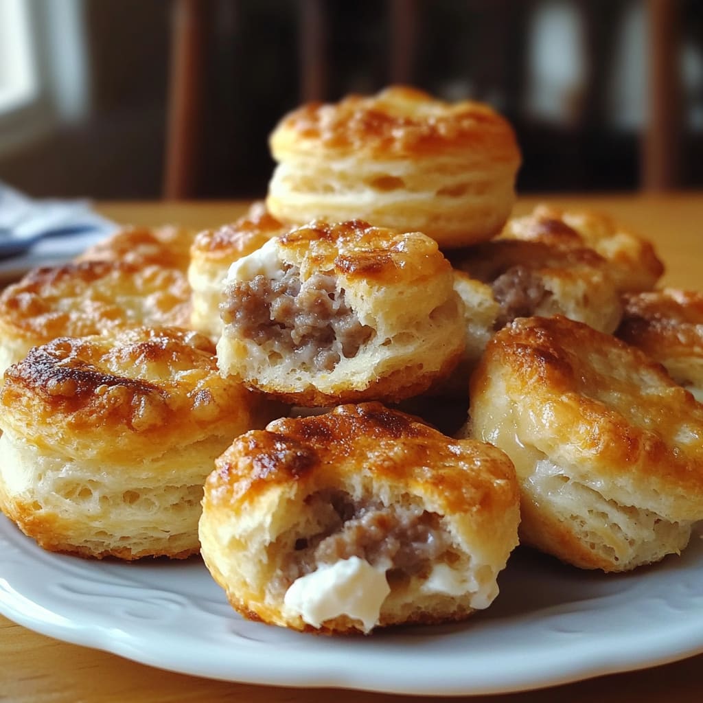 Sausage and Cream Cheese Biscuit Bites Recipe