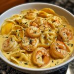 Shrimp Tortellini with Lemon Garlic Cream Sauce