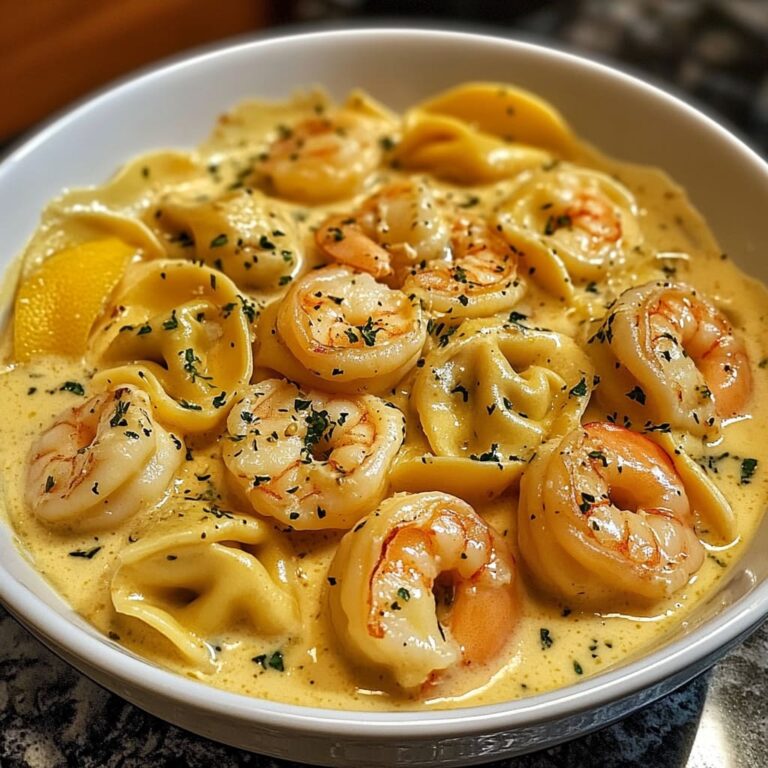 Shrimp Tortellini with Lemon Garlic Cream Sauce