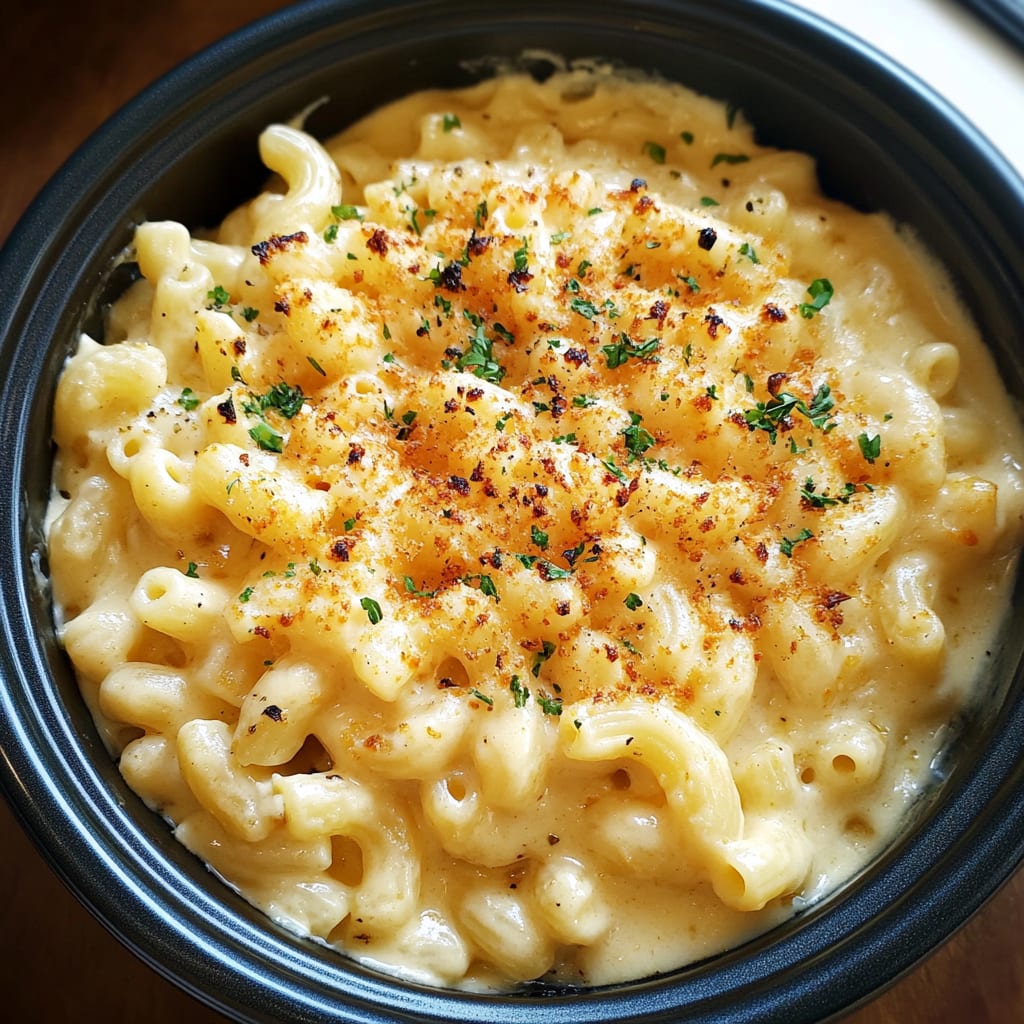 Slow Cooker Four Cheese Mac and Cheese