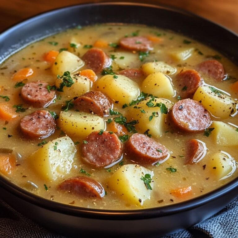 Slow Cooker German Potato Soup with Sausages