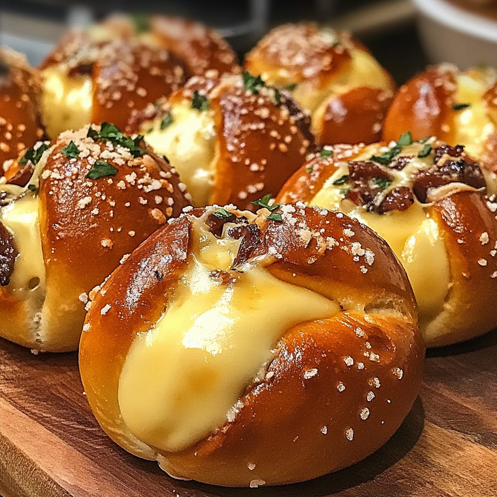 Smoked Brisket & Beer Cheese Pretzel Bombs