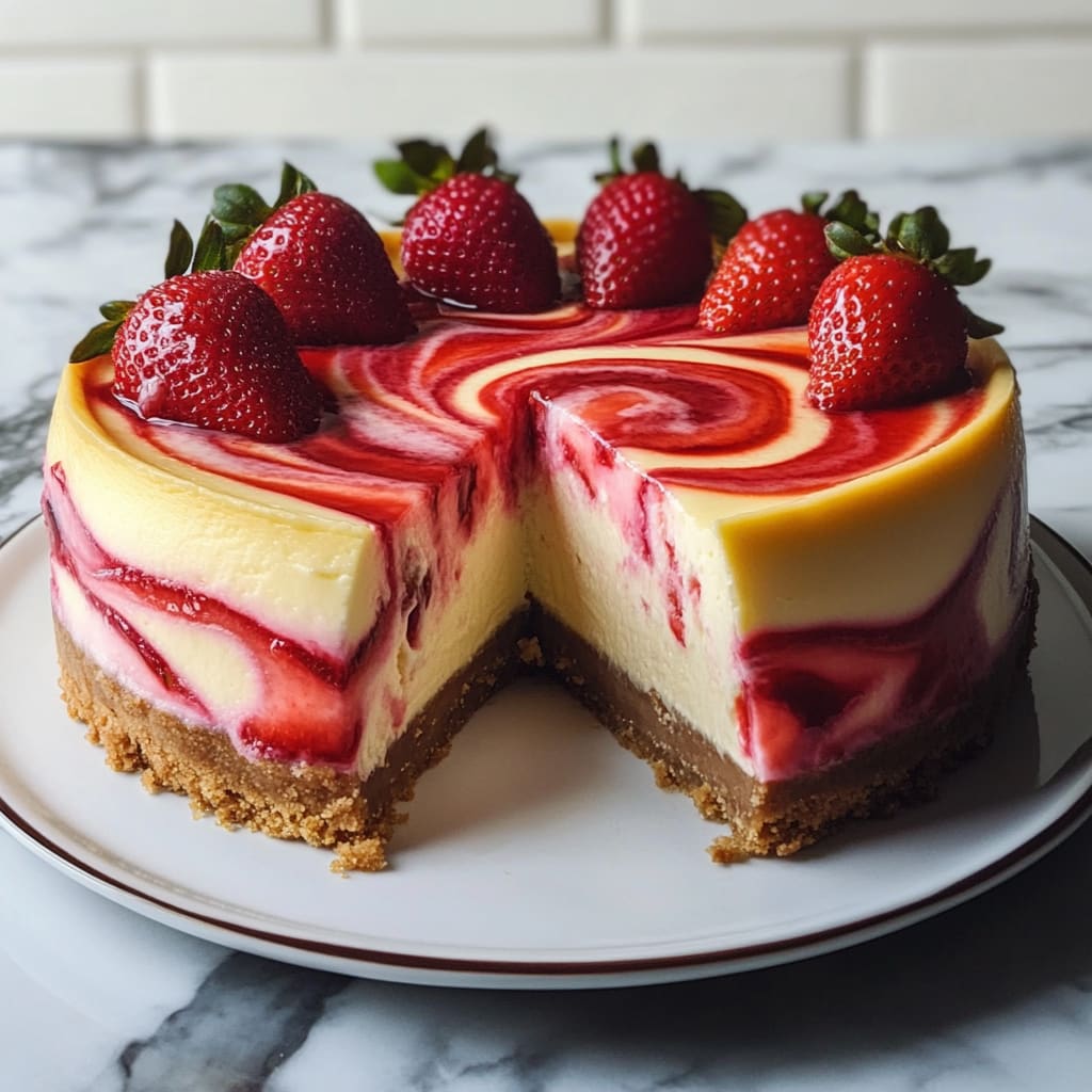 Strawberry Swirl Cheesecake Recipe
