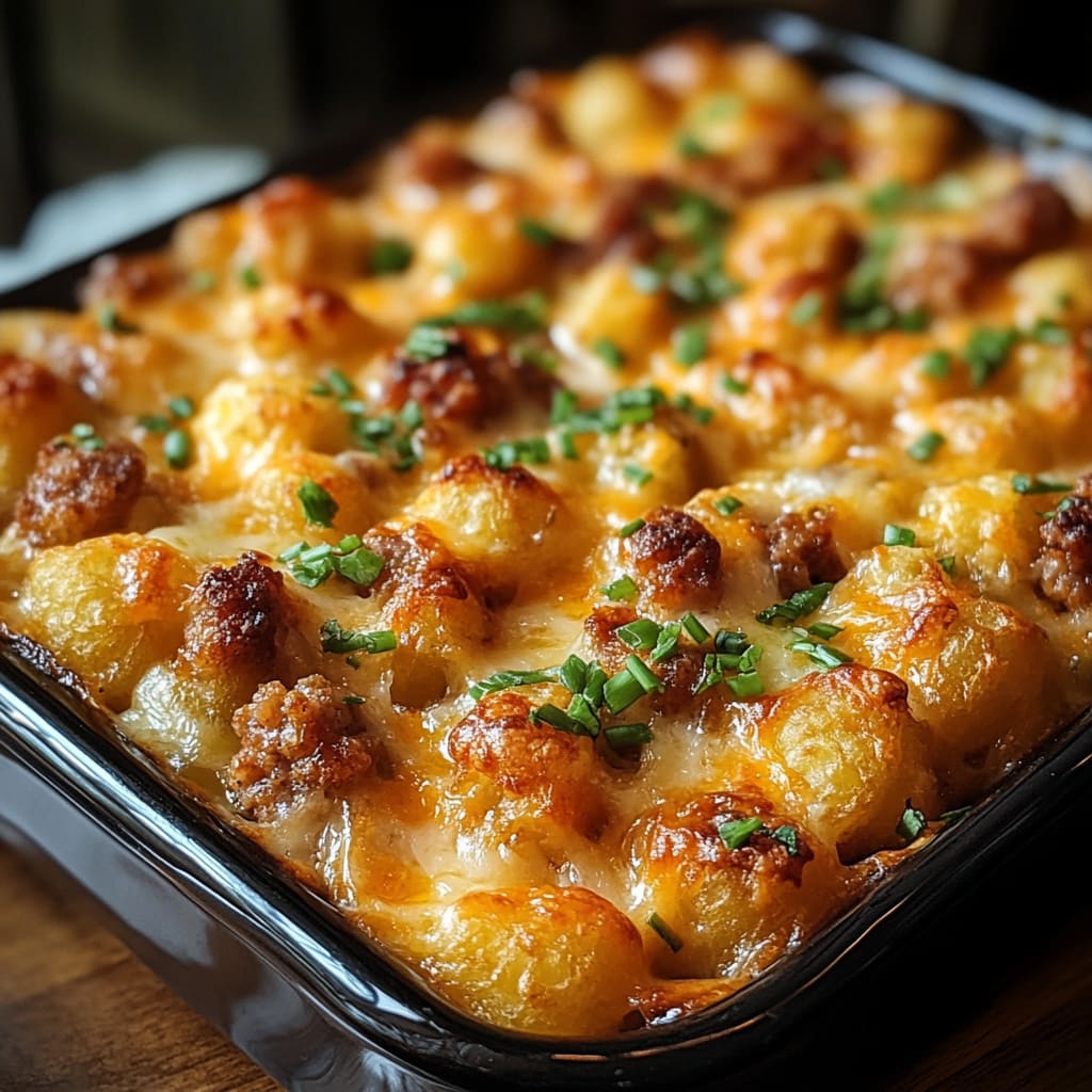 Tater Tot Sausage Breakfast Casserole