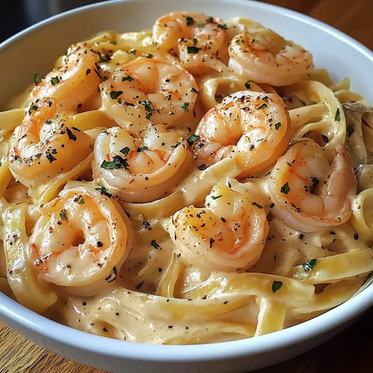 creamy shrimp fettuccine pasta