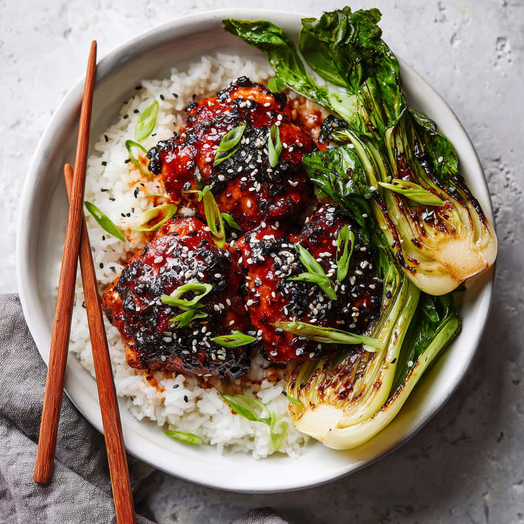 Air Fryer Asian-Glazed Boneless Chicken Thighs