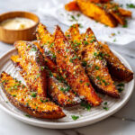 Baked Garlic Parmesan Sweet Potato Wedges
