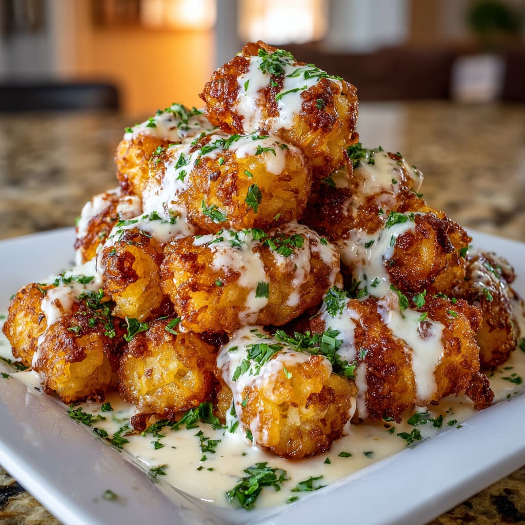 Cheddar Ranch Chicken Tater Tot Bake