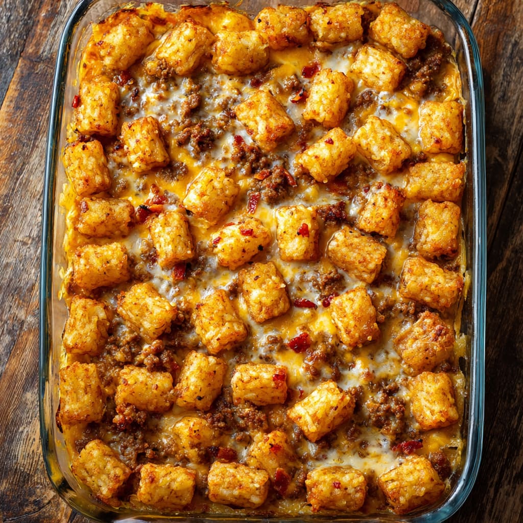 Cheeseburger Tater Tot Casserole