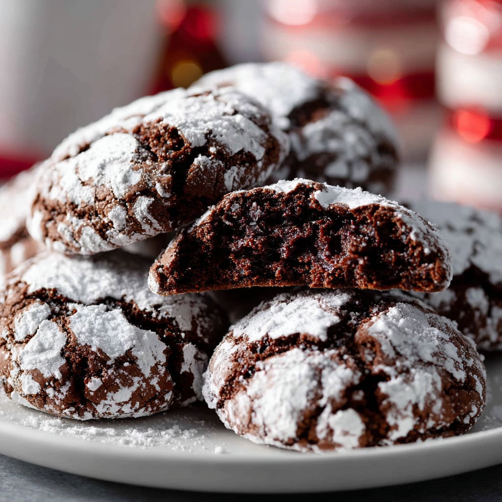 Chewy Chocolate Crinkle Cookies