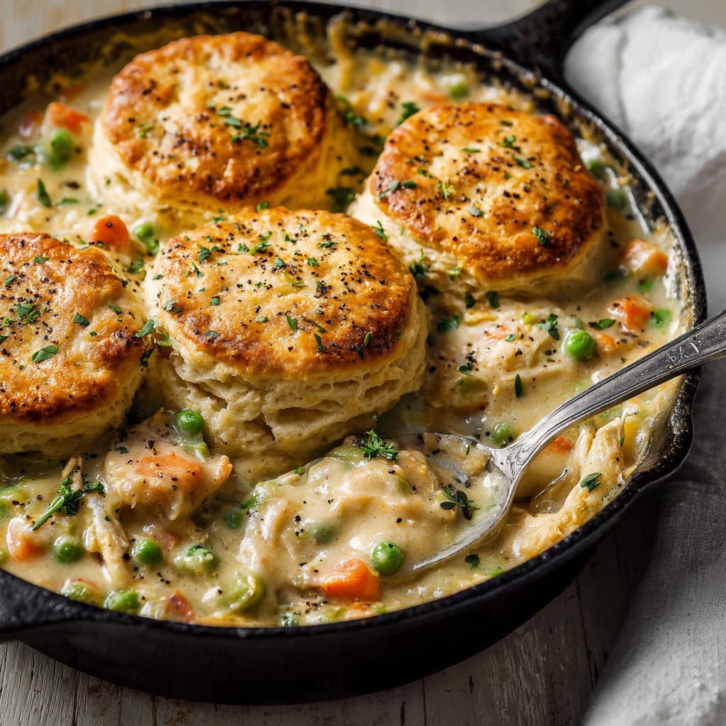 Chicken Pot Pie with Biscuits