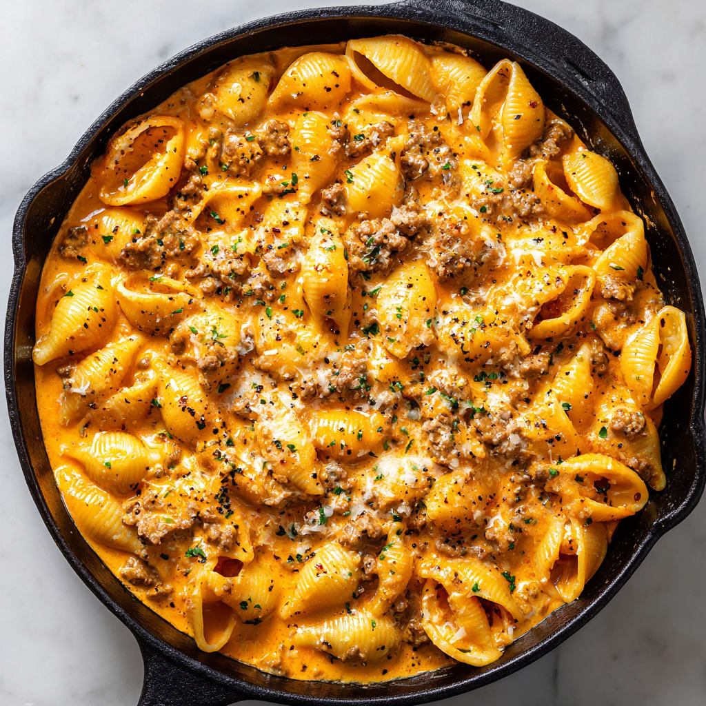 Creamy Beef and Shells