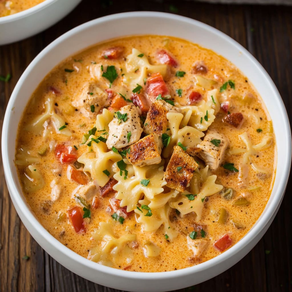 Creamy Cajun Chicken Pasta Soup