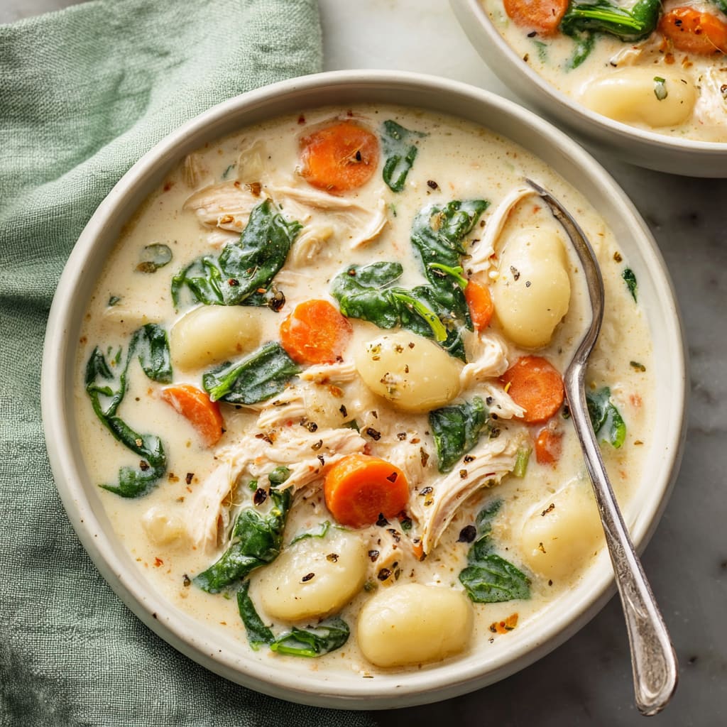 Creamy Crockpot Chicken Gnocchi Soup