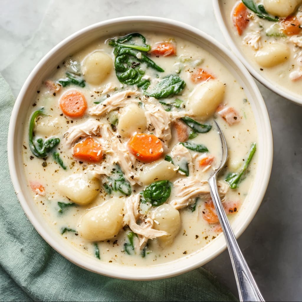Creamy Crockpot Chicken Gnocchi Soup