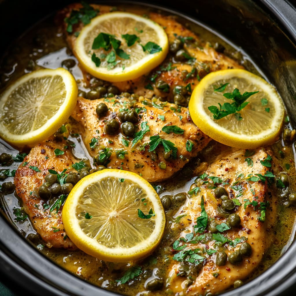Creamy Crockpot Chicken Piccata