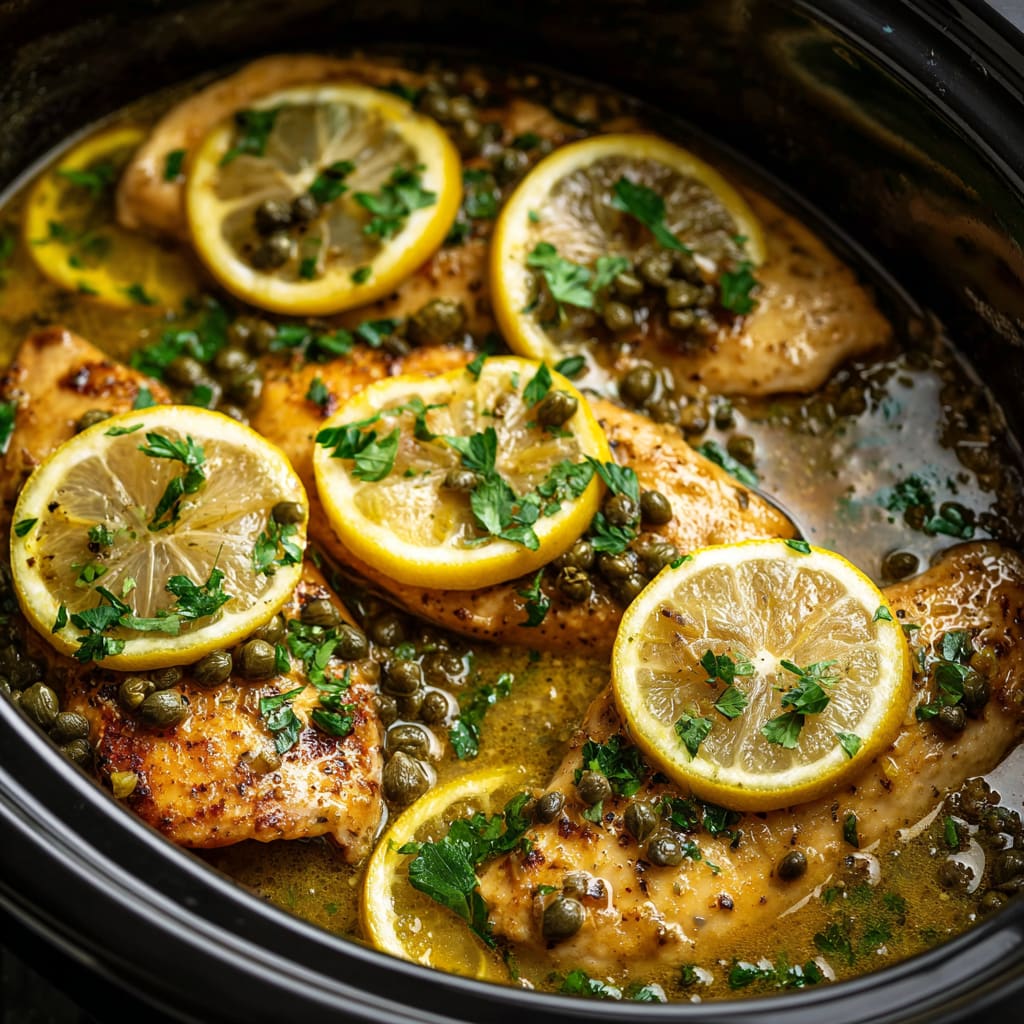 Creamy Crockpot Chicken Piccata