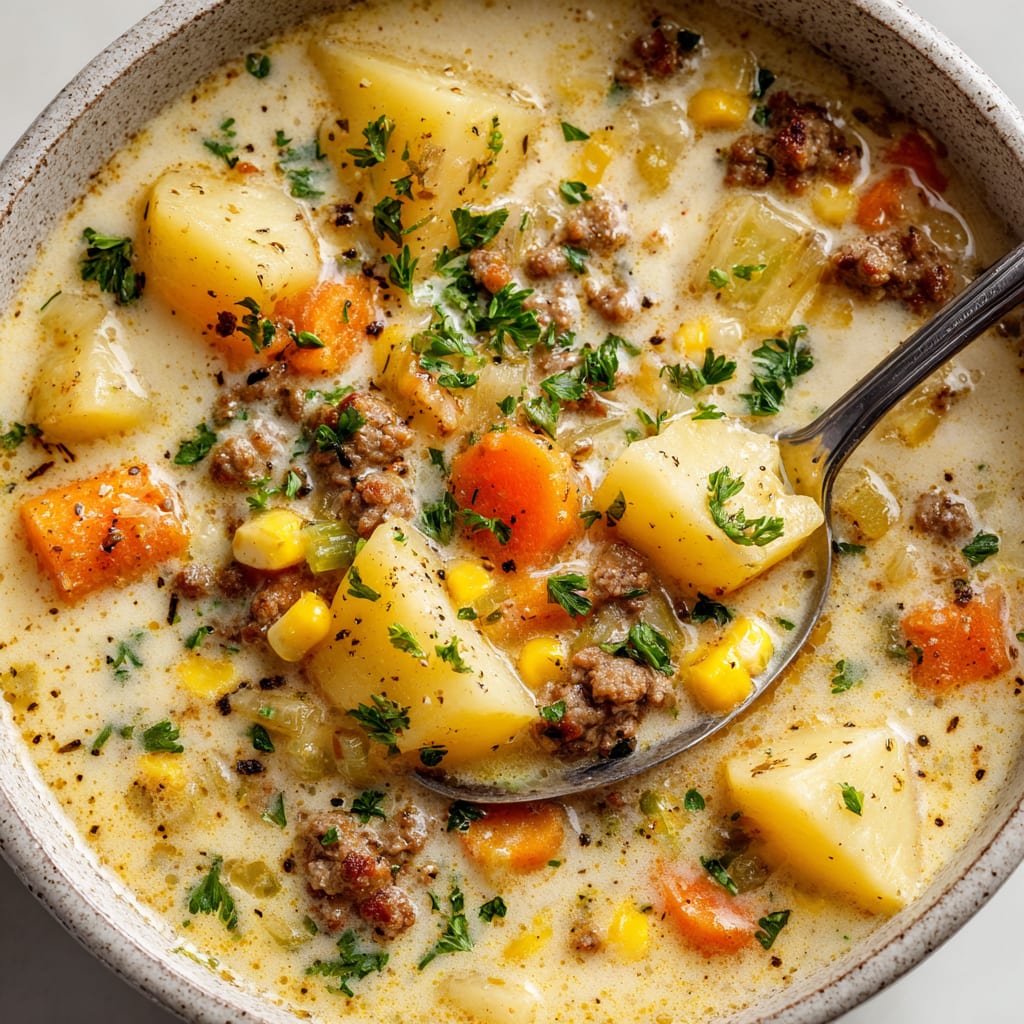 Creamy Hamburger Potato Soup