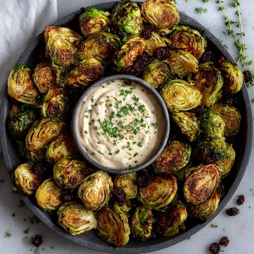 Crispy Brussel Sprouts With Dijon Aioli