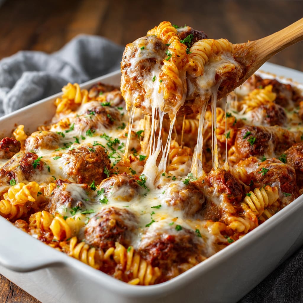Dump and Bake Meatball Casserole