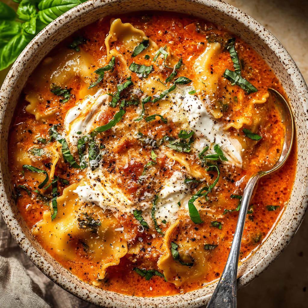 Easy Creamy Lasagna Soup