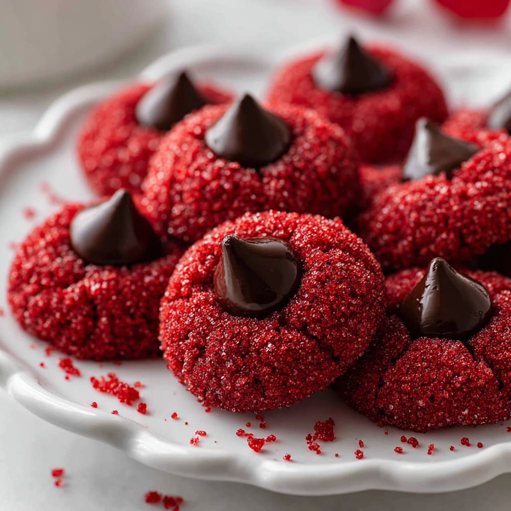 Easy Hersheys Red Velvet Blossoms Cookies